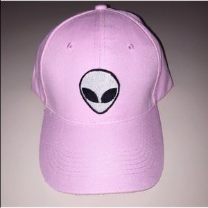Pink alien baseball cap