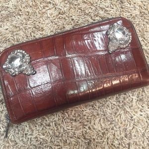 Brighton alligator brown wallet
