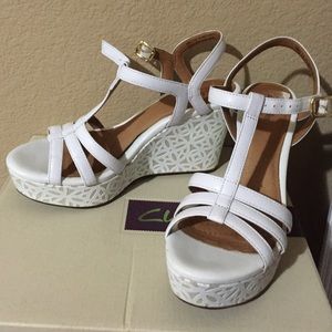 Clarks White Wedges