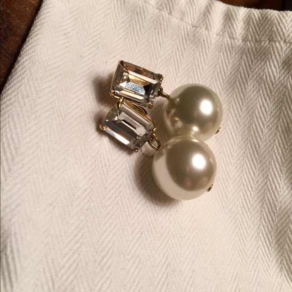 J. Crew crystal and faux pearl drop earrings - Picture 1 of 3