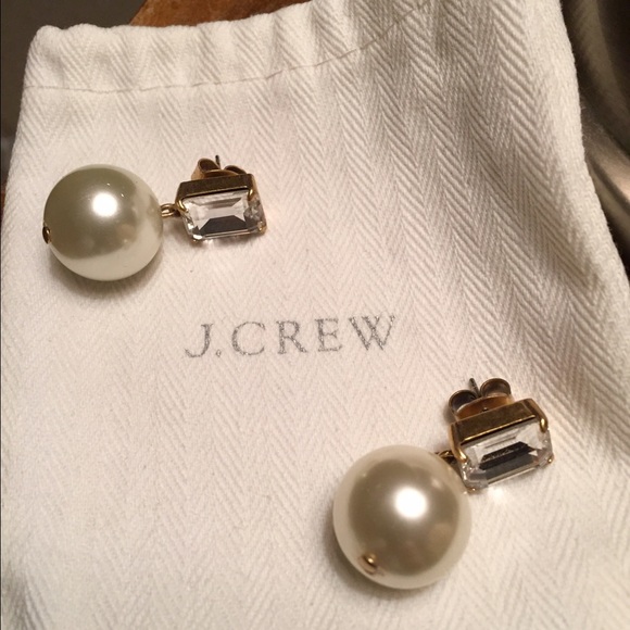 J. Crew crystal and faux pearl drop earrings - Picture 3 of 3