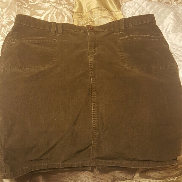 Corduroy brown skirt knee length