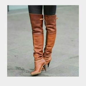 black balenciaga over the knee boots