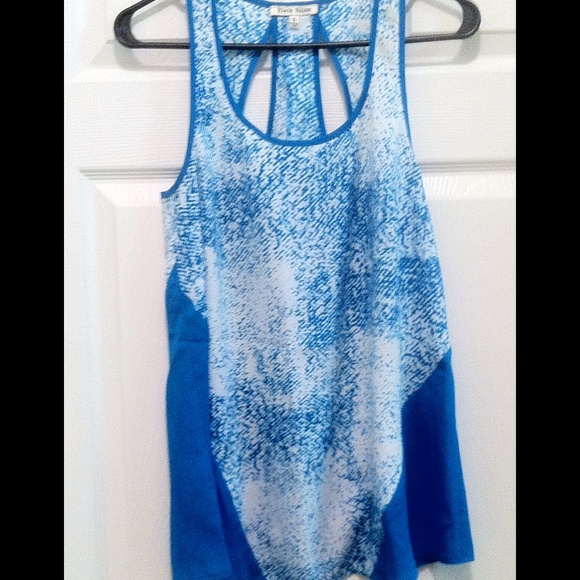 🔥SUPER FUN🌞TEAL & WHITE RAZORBACK SLEEVELESS TOP~SIZE SMALL~NEVER WORN - Picture 3 of 4