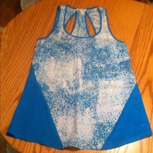 🔥SUPER FUN🌞TEAL & WHITE RAZORBACK SLEEVELESS TOP~SIZE SMALL~NEVER WORN