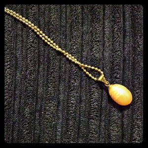 18k white gold plated , Natural pearl necklace