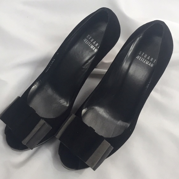 Stuart Weitzman Shoes - 💕Stuart Weitzman Black Suede Bow Pumps💕