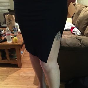 Black skirt with sexy slit up the back