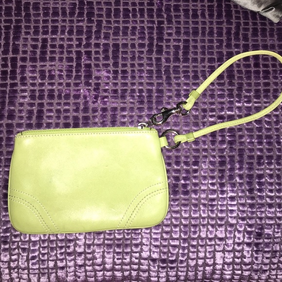 Lime Green Coach Wristlet
