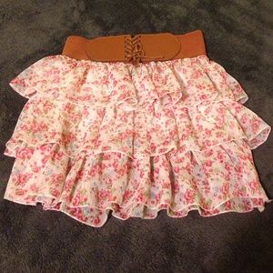 Mini floral skirt