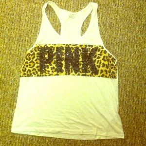 VS Pink tank - leopard sparkle! W/ free gift!