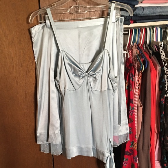 Blue skirt set