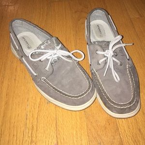 Gray Leopard Sequin Sperry's