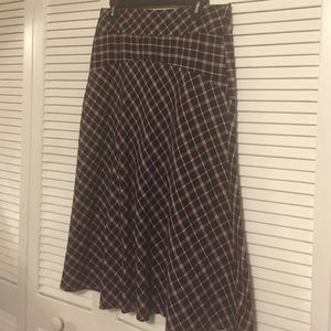 Brown/pink plaid skirt