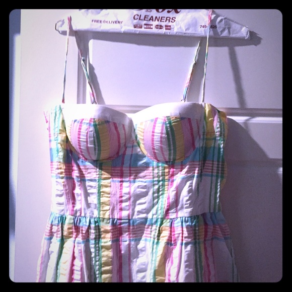 Pastel plaid lily Pulitzer bustier dress