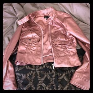 BEBE Pink Leather Jacket