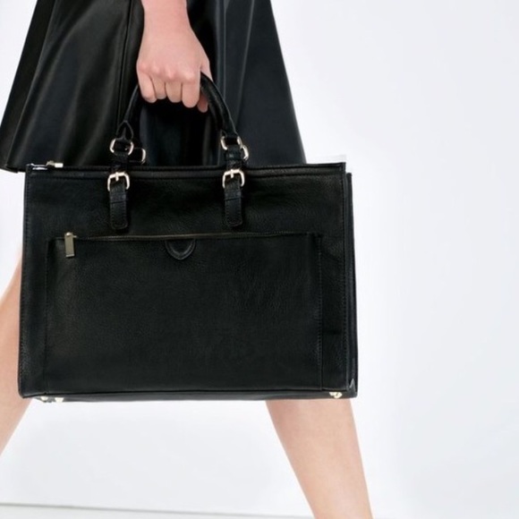 ZARA black city bag tote
