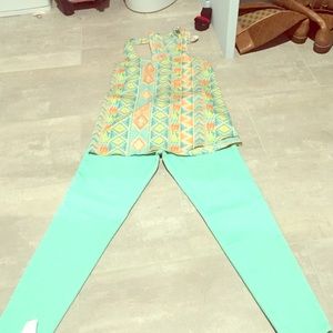 Mint green skinny jeans