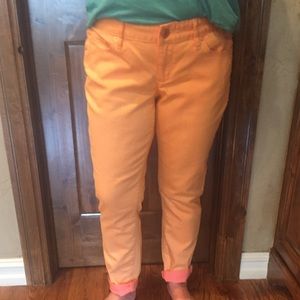 Bright orange jeans