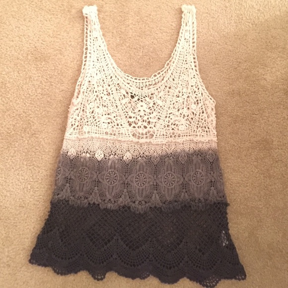 American Eagle crochet ombré tank top XS
