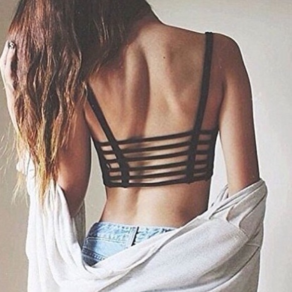 Strappy black bralette