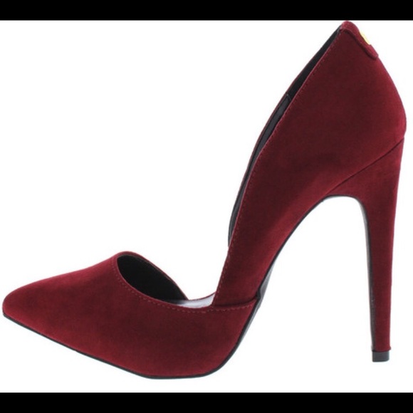 SEXY Burgundy Pointed Toe D'Orsay Pumps - Picture 2 of 4