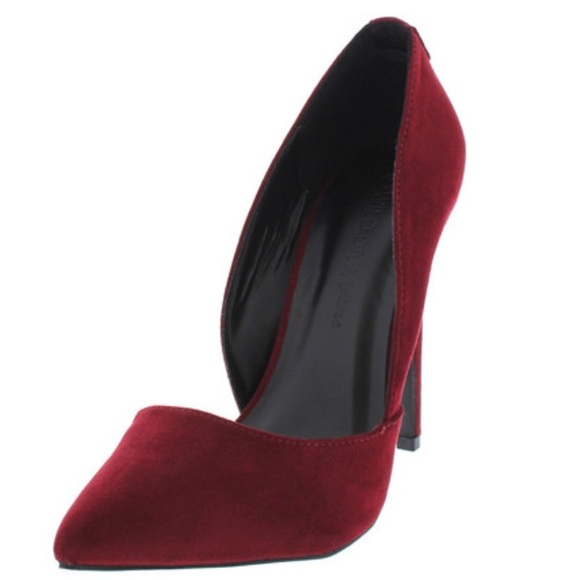 SEXY Burgundy Pointed Toe D'Orsay Pumps - Picture 3 of 4