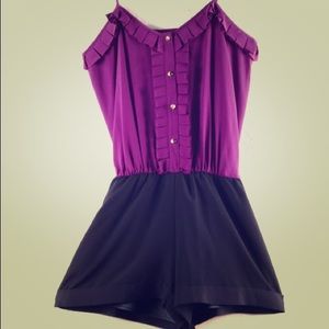 🎉🎀HP🎀🎉 Express purple and black romper NWOT