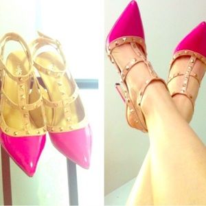 Fuchsia strappy  heels