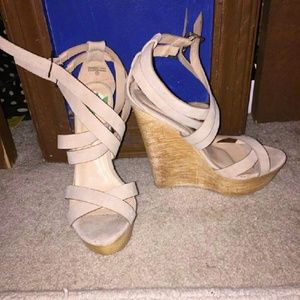 Beige wedges