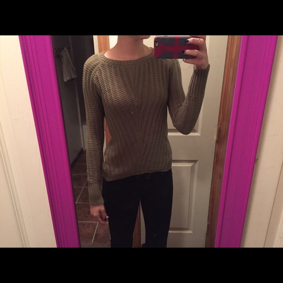 Olive green sweater.