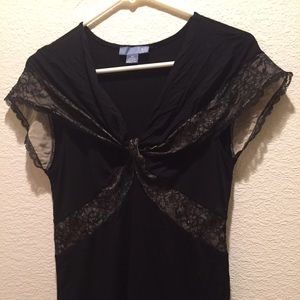 Anthropologie Lie Women's black lace blouse XS