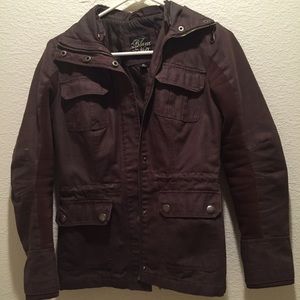 Nordstrom Blanc Noir brown canvas bomber jacket XS