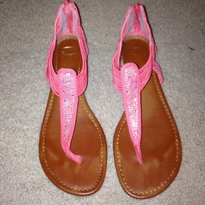 BEDAZZLED PINK SANDALS