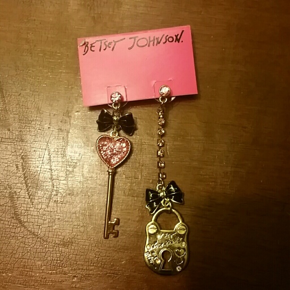 Betsey Johnson Jewelry - Lock & Key Earrings