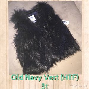 ❌sold❌✨NEW✨ Old Navy Black Fur Vest 3T