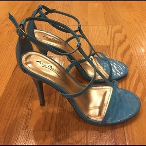 Anne Michelle Enzo Snake T-Strap Heel