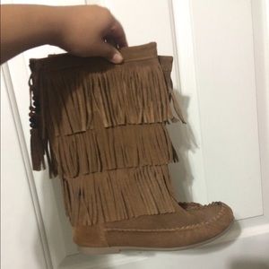 Steve madden fringe boots
