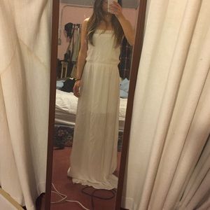 Foreign Exchange white strapless maxi dress