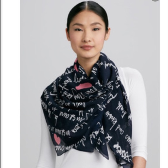 NEW Diane von Furstenberg Heart Mantra Scarf