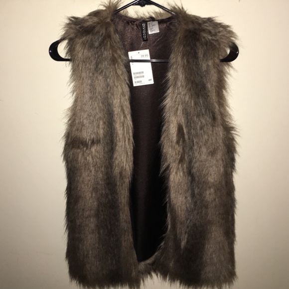 NEW faux fur vest from h&m