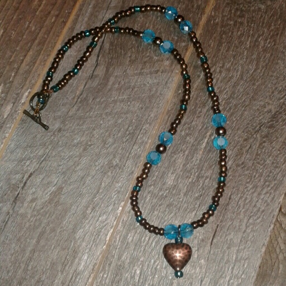 Amazing Bronze Heart Necklace Set ~ Handmade - Picture 2 of 4