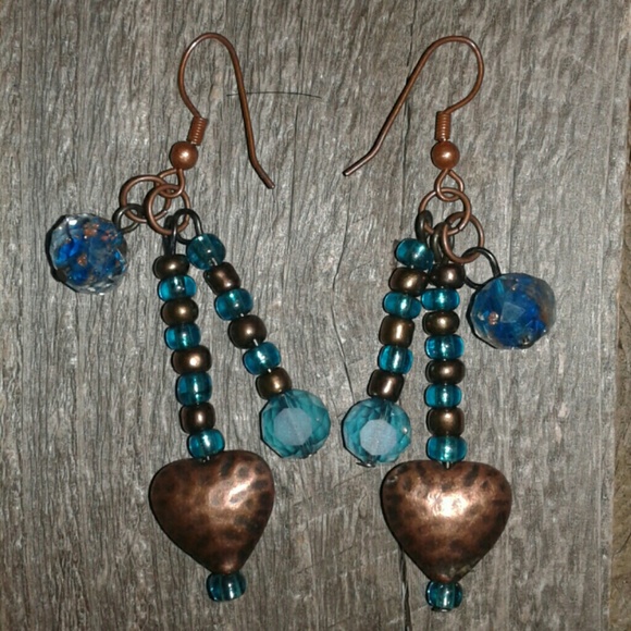 Amazing Bronze Heart Necklace Set ~ Handmade - Picture 3 of 4