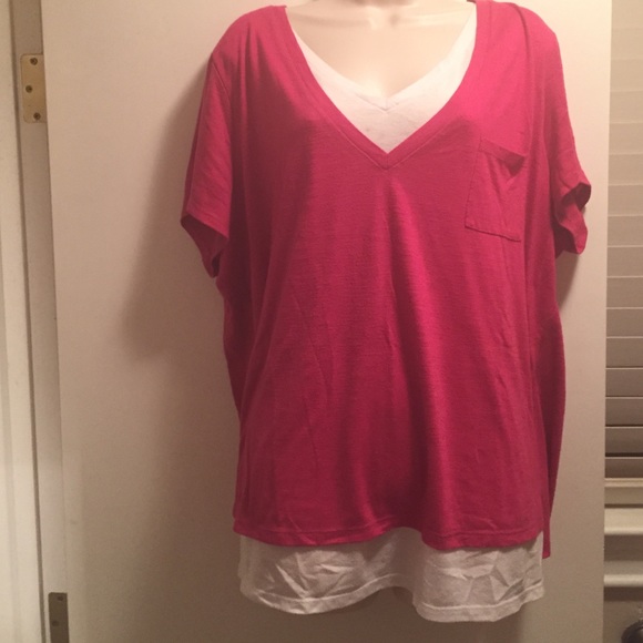 Pink layered look shirt