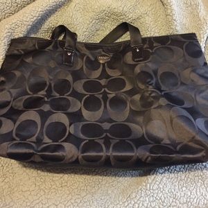 Coach tote bag with matching makeup bag
