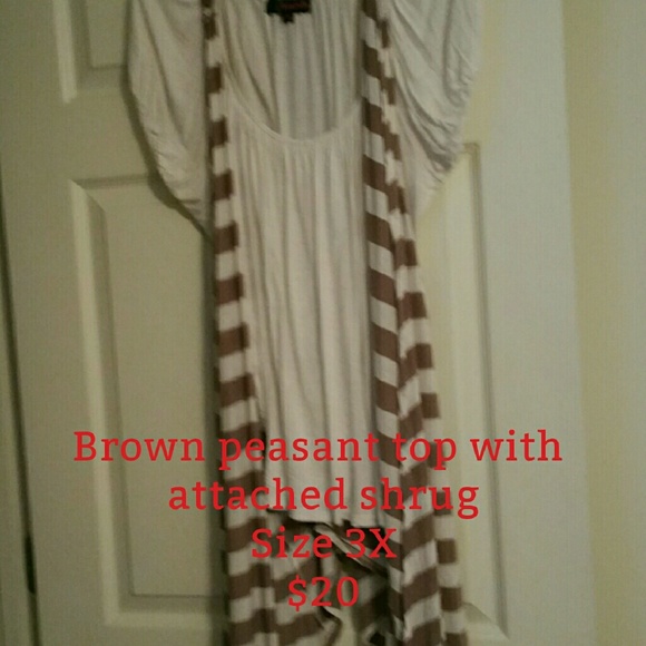 Brown peasant top