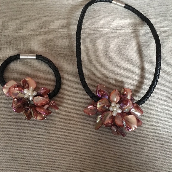 Handmade stone bracelet and necklace