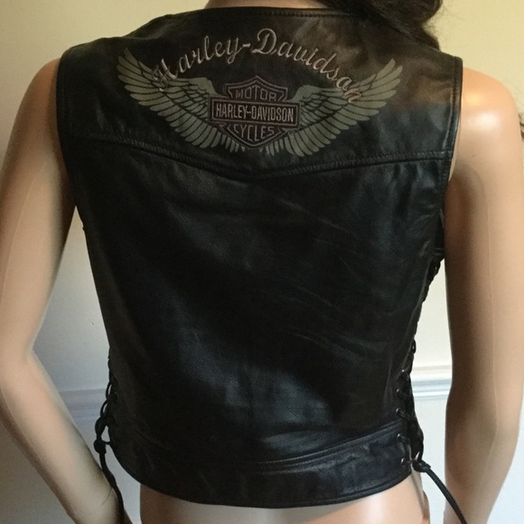 Harley Davison Black Leather Vest