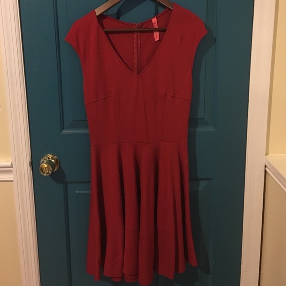 Fit and flare red dress