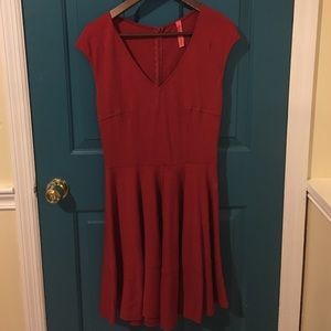 Fit and flare red dress